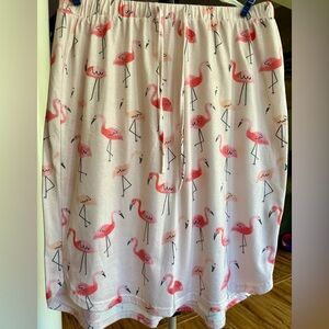 Tickled Teal Flamingo Print Skirt